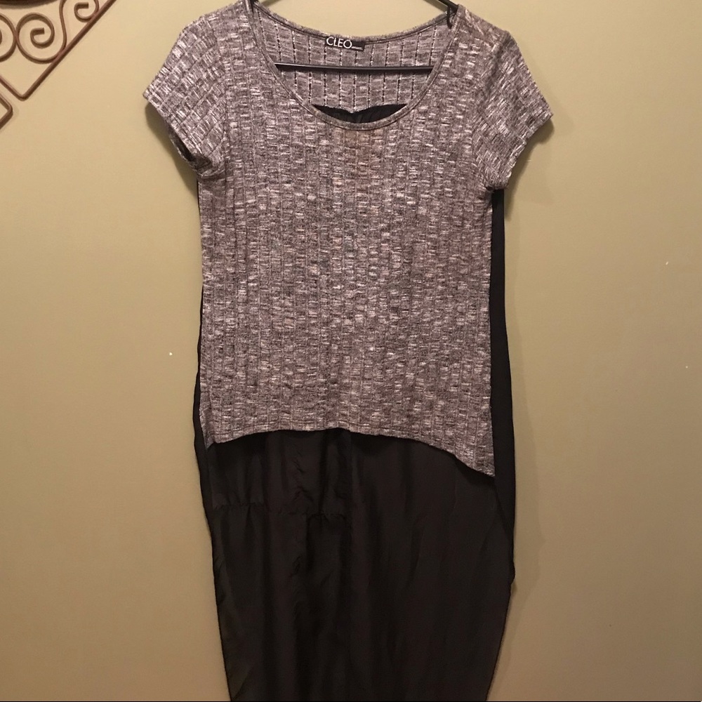 CLEO Gray and Black sheer back top Sz small